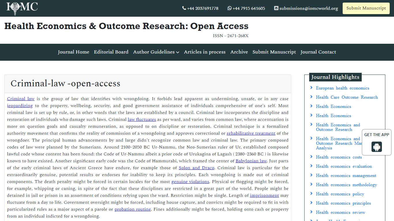 Criminal-law -open-access | Medical Journals